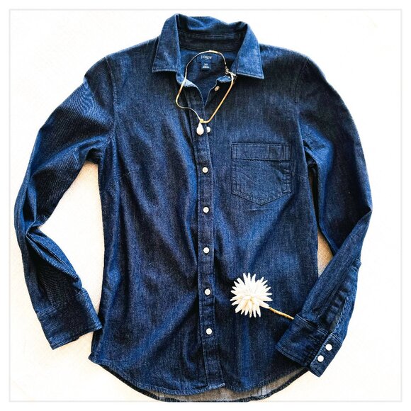 J. Crew Tops - J. Crew Denim Button Down Shirt